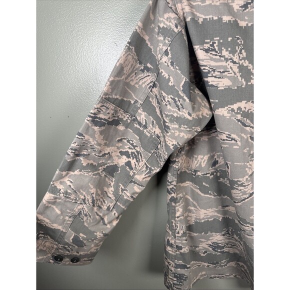 US Military Mens Green Camo Civil Air Patrol Field Button Down Jacket Distressed - Picture 7 of 12